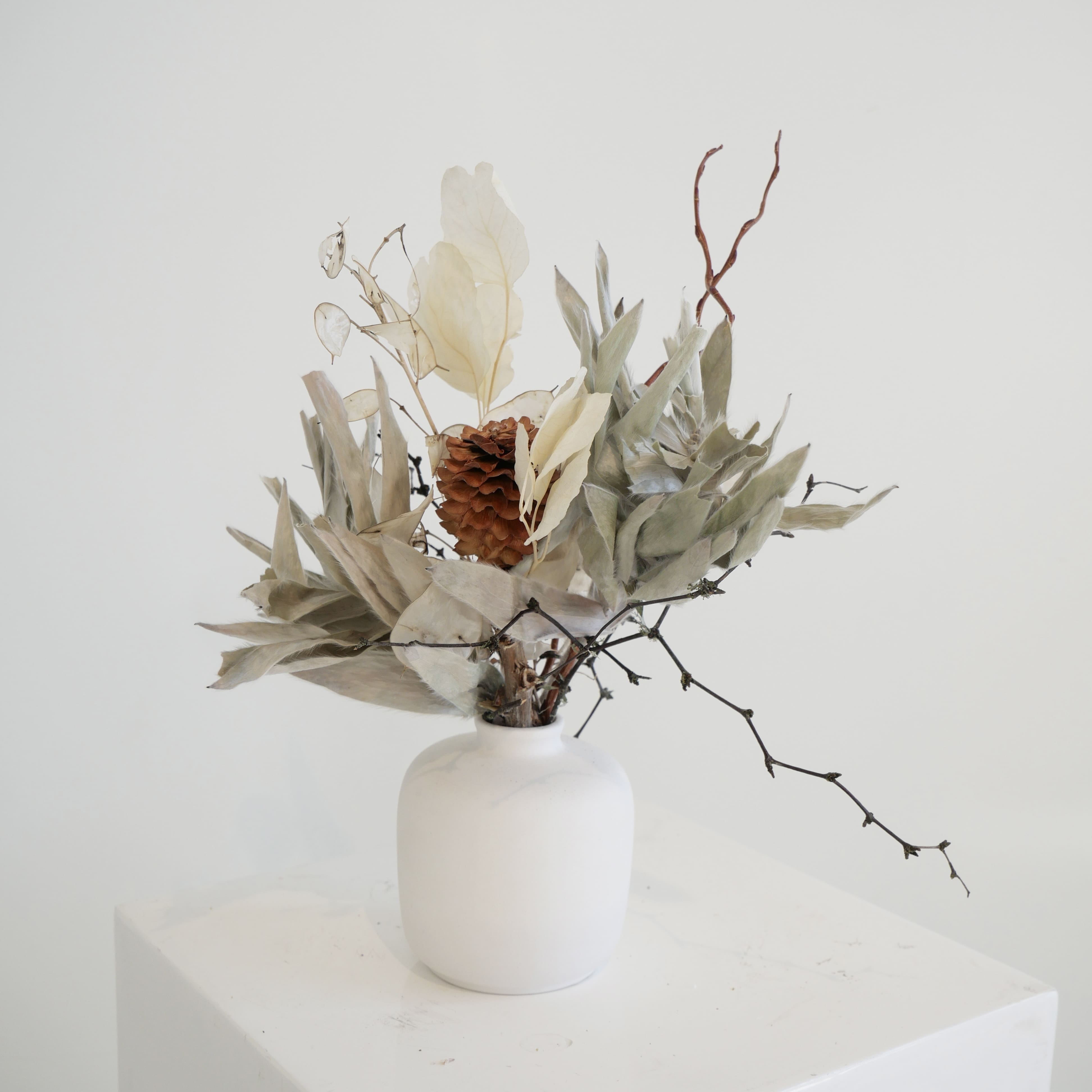 Silver Tree in White Mini